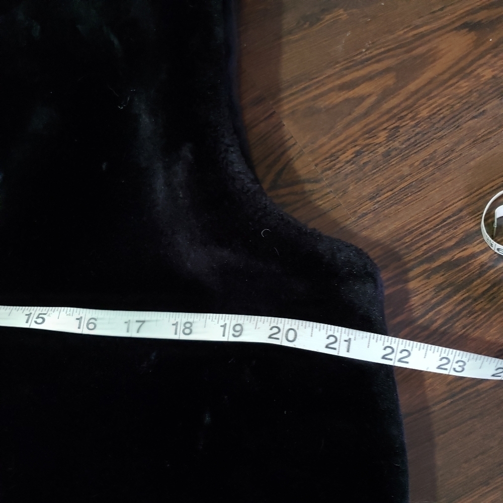 Talbots Black Faux Fur Sleeveless Vest Women's | Size L/XL - Picture 7 of 8